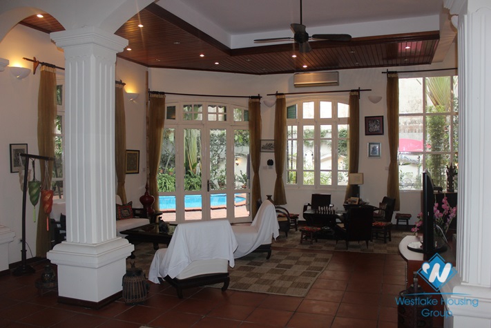 French villa with swimming pool for rent in Tay Ho, Hanoi